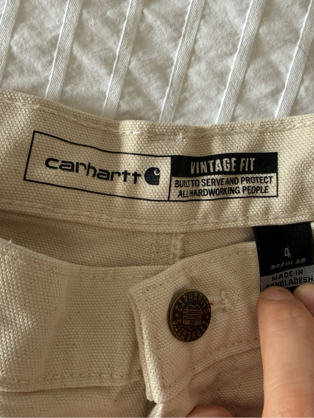 Carhartt Cream Straight-Leg Utility Pants - Picture 2 of 4